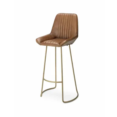 Perry Leather Bar Stool, Brown