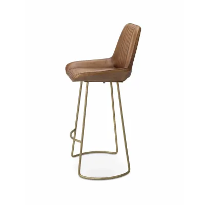 Perry Leather Bar Stool, Brown