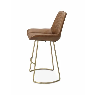 Perry Leather Counter Stool, Brown