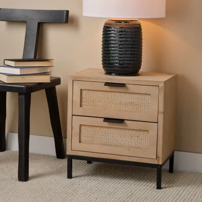 Reed 2 Drawer Side Table