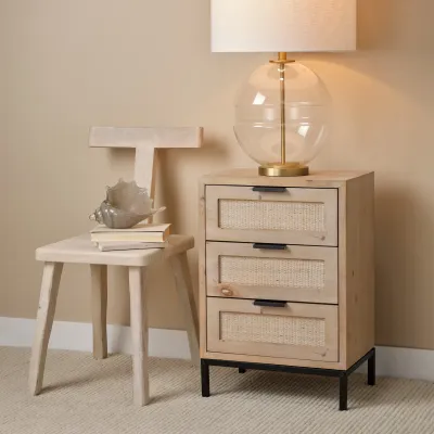 Reed 3 Drawer Side Table