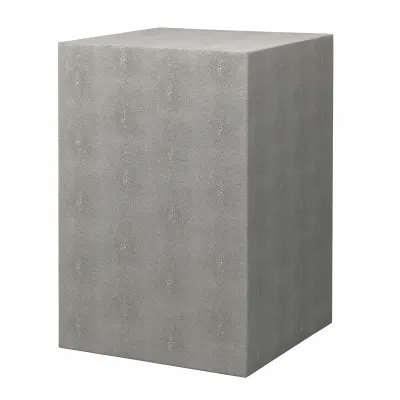 Structure Faux-Shagreen Square Side Table, Grey