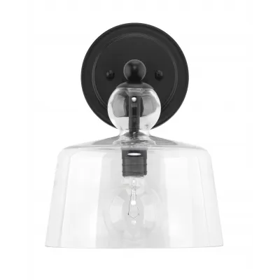 Hudson Glass Wall Sconce, Black