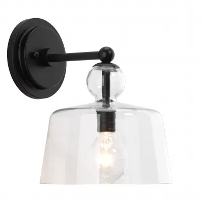 Hudson Glass Wall Sconce, Black