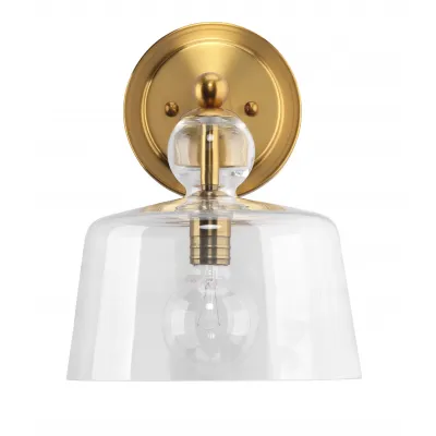 Hudson Glass Wall Sconce, Brass