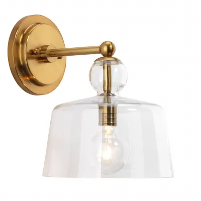 Hudson Glass Wall Sconce, Brass