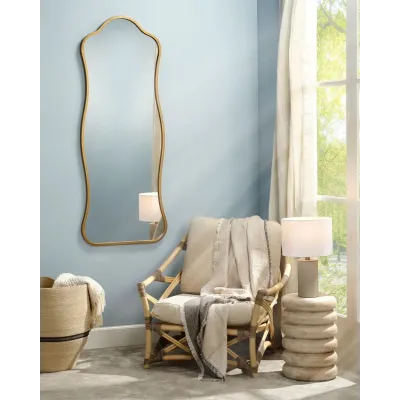 Aurora Floor Arch Mirror - Antique Brass