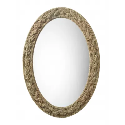 Lark Braided Seagrass Oval Mirror