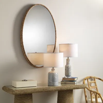Sparrow Braided Oval Mirror Natural Seagrass