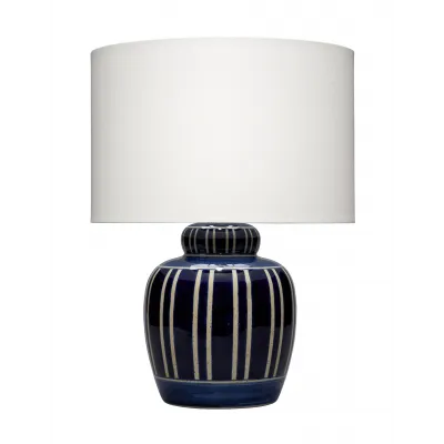 Arthur Ceramid Table Lamp, Navy Blue