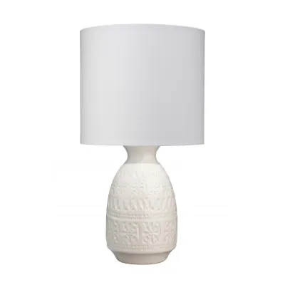 Frieze Ceramic Table Lamp, White