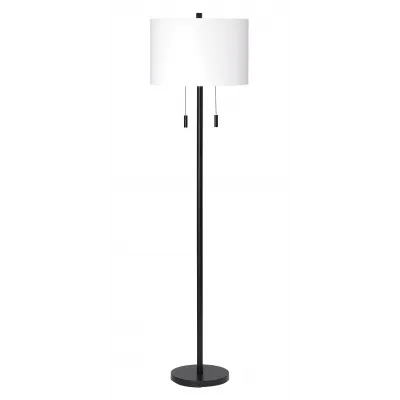 Lincoln 2-Light Metal Floor Lamp, Black