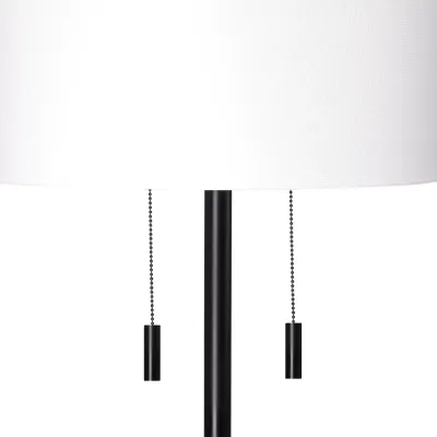 Lincoln 2-Light Metal Floor Lamp, Black