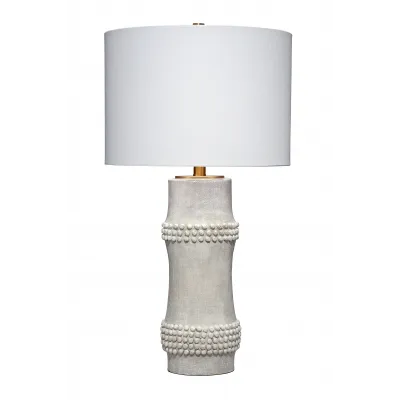 Rail Polyresin Table Lamp, White