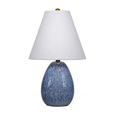 Raindrop Ceramic Table Lamp, Blue