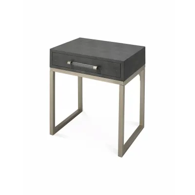 Kain Faux Shagreen Side Table, Grey