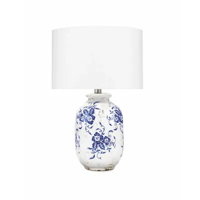 Ruth Ceramic Table Lamp, Blue