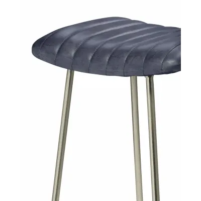 Theo Leather Counter Stool, Grey