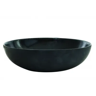 Tourron Celeste/Black Large Serving Bowl 13 in