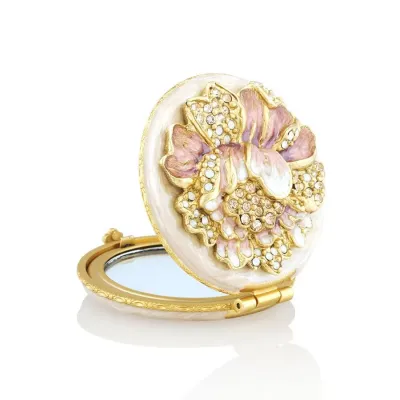 Angela Round Floral Compact
