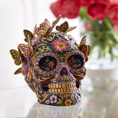 Frida Skull with Butterflies Figurine (Special Order)