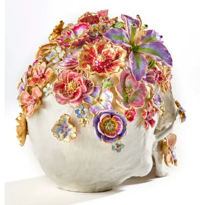 Oliver Skull & Flowers Figurine Bouquet (Special Order)