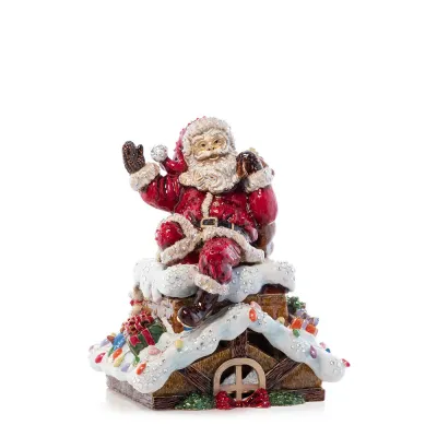 Rooftop Jingle Bells Santa Music Figure