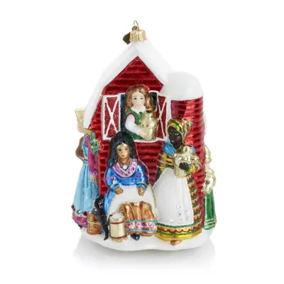 Eight Maids A-Milking Glass Ornament