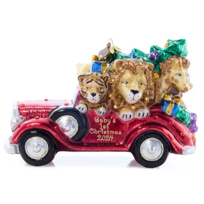 Baby's First Ride 2024 Glass Ornament