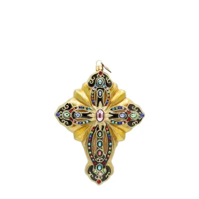 2024 Cross Glass Ornament
