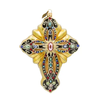2024 Cross Glass Ornament
