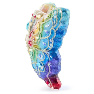Rainbow Butterfly Glass Ornament