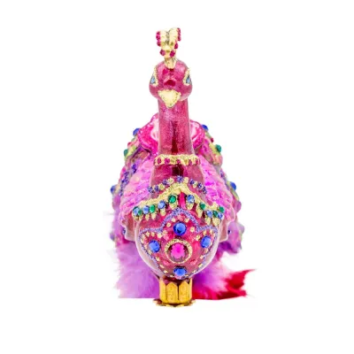 Peacock Bright Pink Ornament Clip