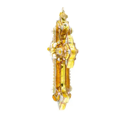 Metallic Bejeweled Cross Ornament