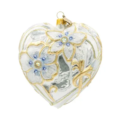 Floral Opal Heart Ornament