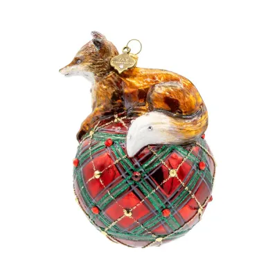 Plaid Fox Ornament