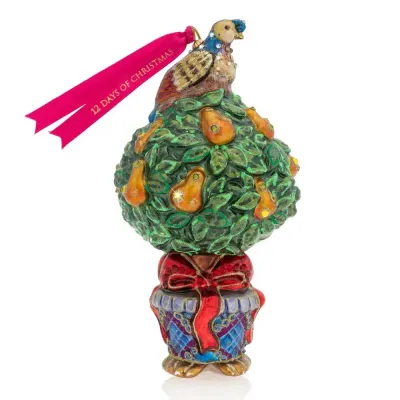 Partridge in a Pear Tree Glass Ornament