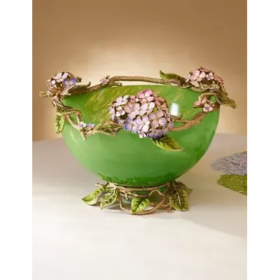 Sophie Hydrangea Green Glass Bowl (Special Order)