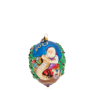 2019 Santa Glass Ornament