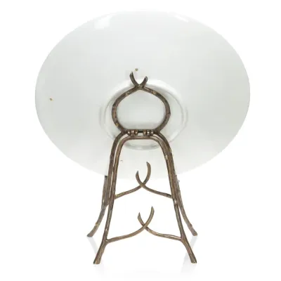 Catalina Orchid And Banana Leaf Platter With Stand