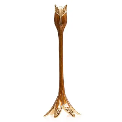 Ambrosius Tulip Brown Candlestick Holder Tall