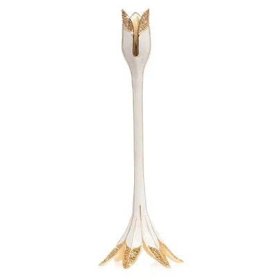 Ambrosius Tulip Tall Candle Stick Holder White Pearl (Special Order)