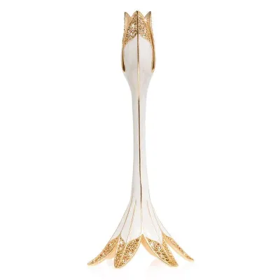 Abraham Tulip White Candlestick Holder Medium