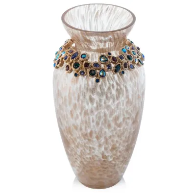 Norah Peacock Bejeweled Vase