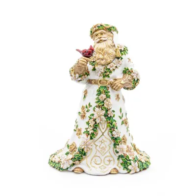 Floral Golden Santa Claus Statue