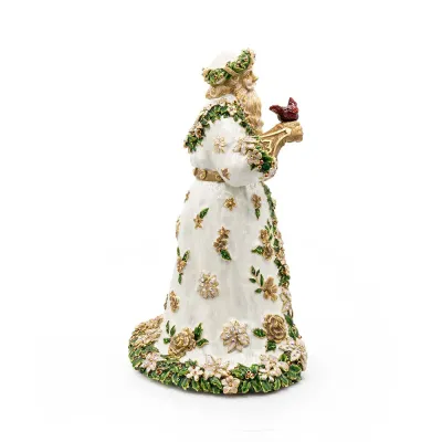 Floral Golden Santa Claus Statue