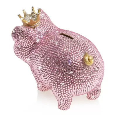 Pave Piggy Bank With Crown (Special Order)