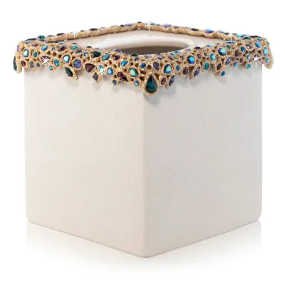 Emerson Bejeweled Tissue Box Peacock