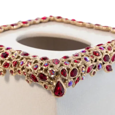 Emerson Bejeweled Tissue Box Ruby