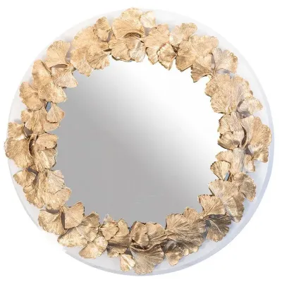 Everly Ginkgo Round Mirror 18"